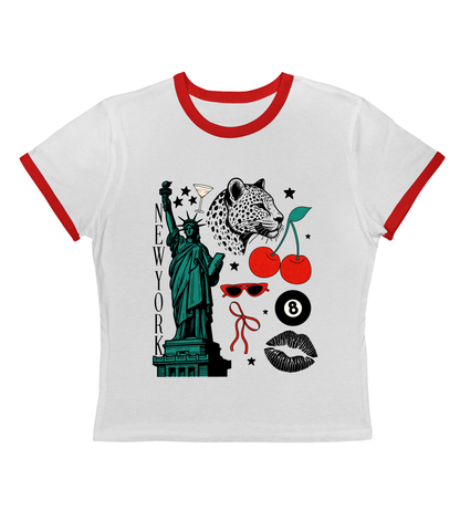 Upper East Side Summer Retro Cropped Tee-Gossip Girl NYC