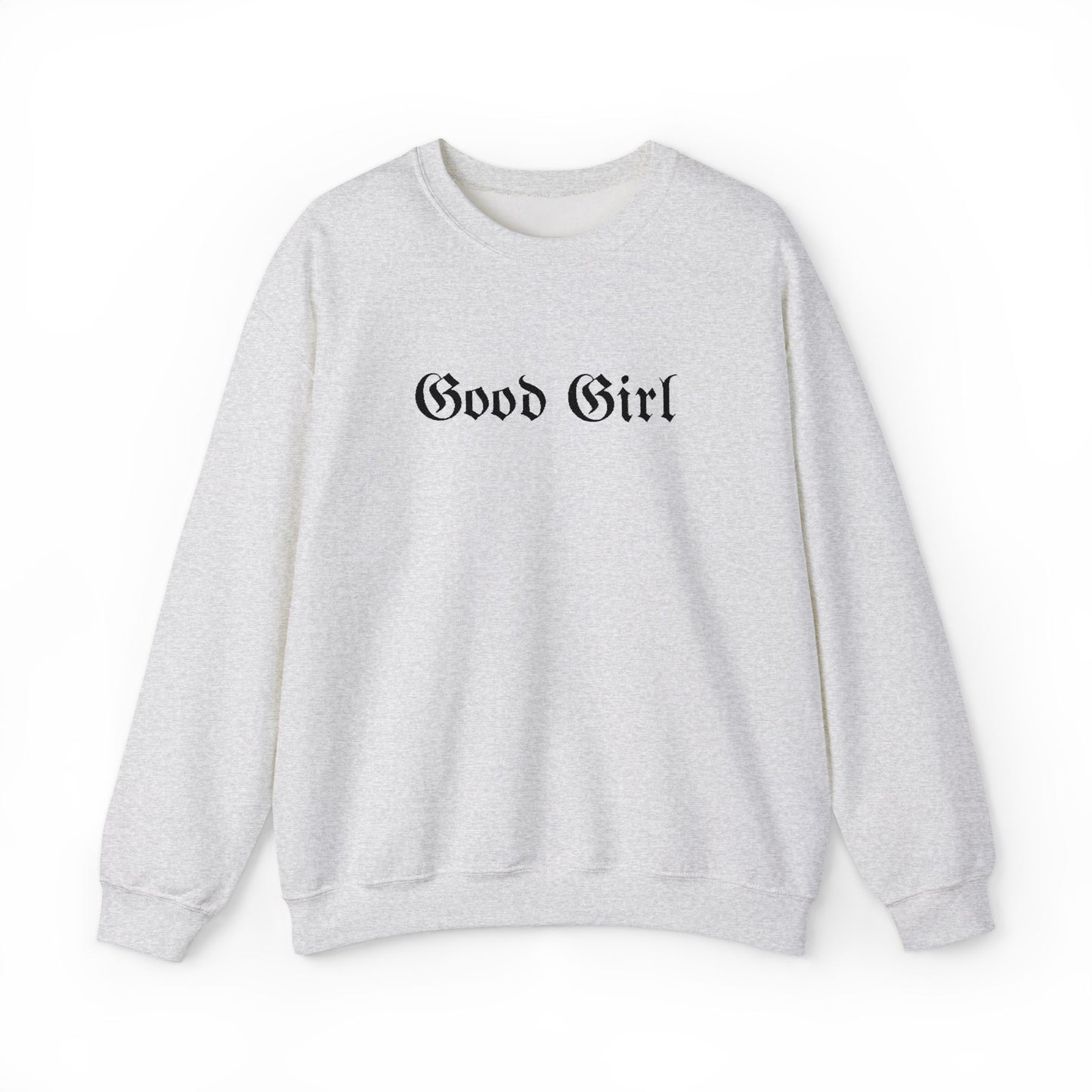 Good Girl Embroidered Crewneck Sweatshirt-Black Font