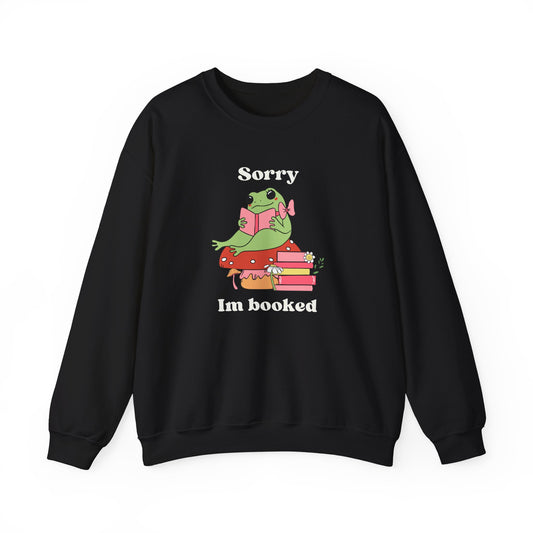 Sorry I'm Booked Crewneck Sweatshirt- Books + Sips Merch