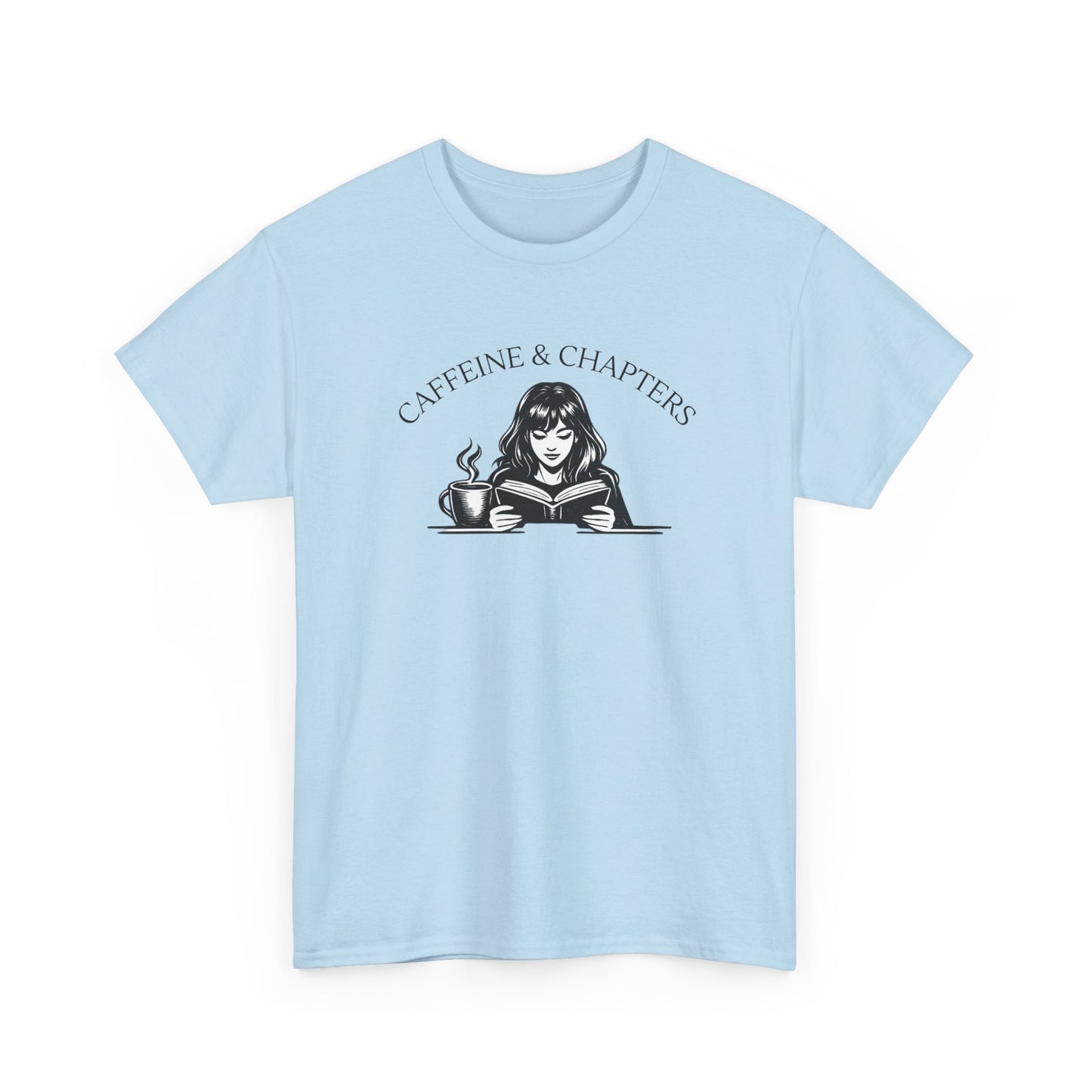 Caffeine & Chapters Tee — Coffee Lover Bookworm T‑Shirt