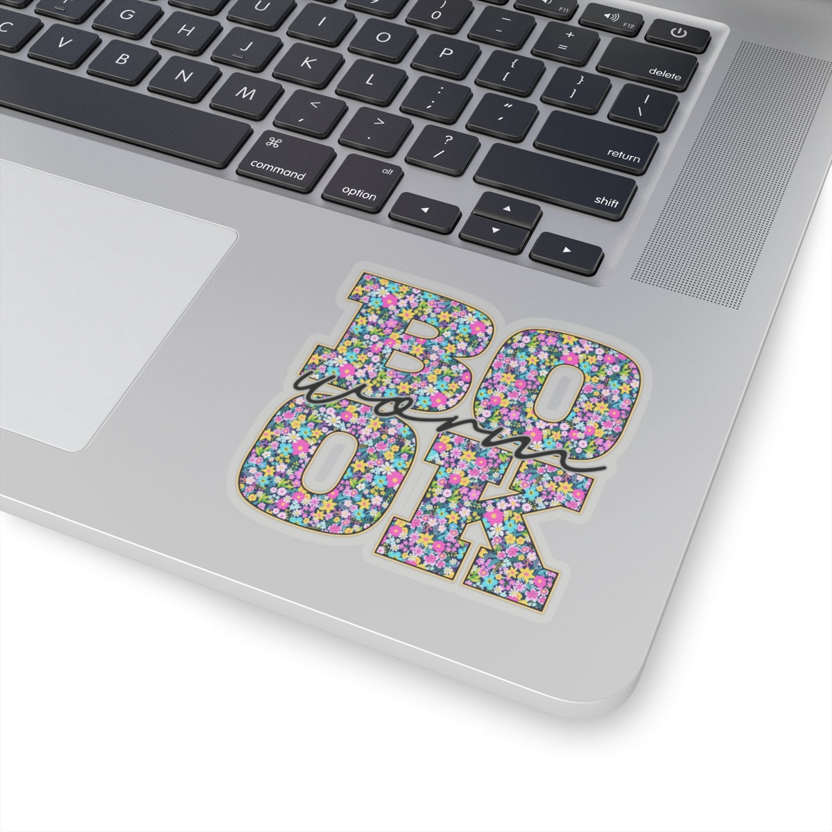 Floral Book Worm Sticker