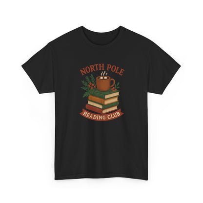 North Pole Reading Club T-Shirt — Cozy Holiday Book Lover Tee