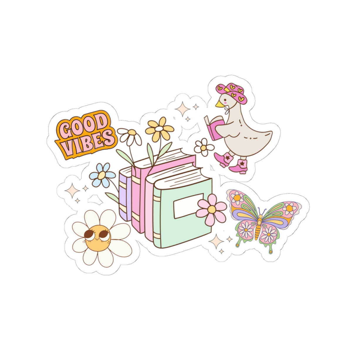 Cozy Bookish Scene Sticker