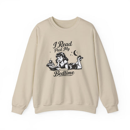 I Read Past My Bedtime Vintage Book Lover Sweatshirt-Bookish Crewneck