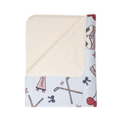 Hockey Romance Reader Sherpa Fleece Blanket