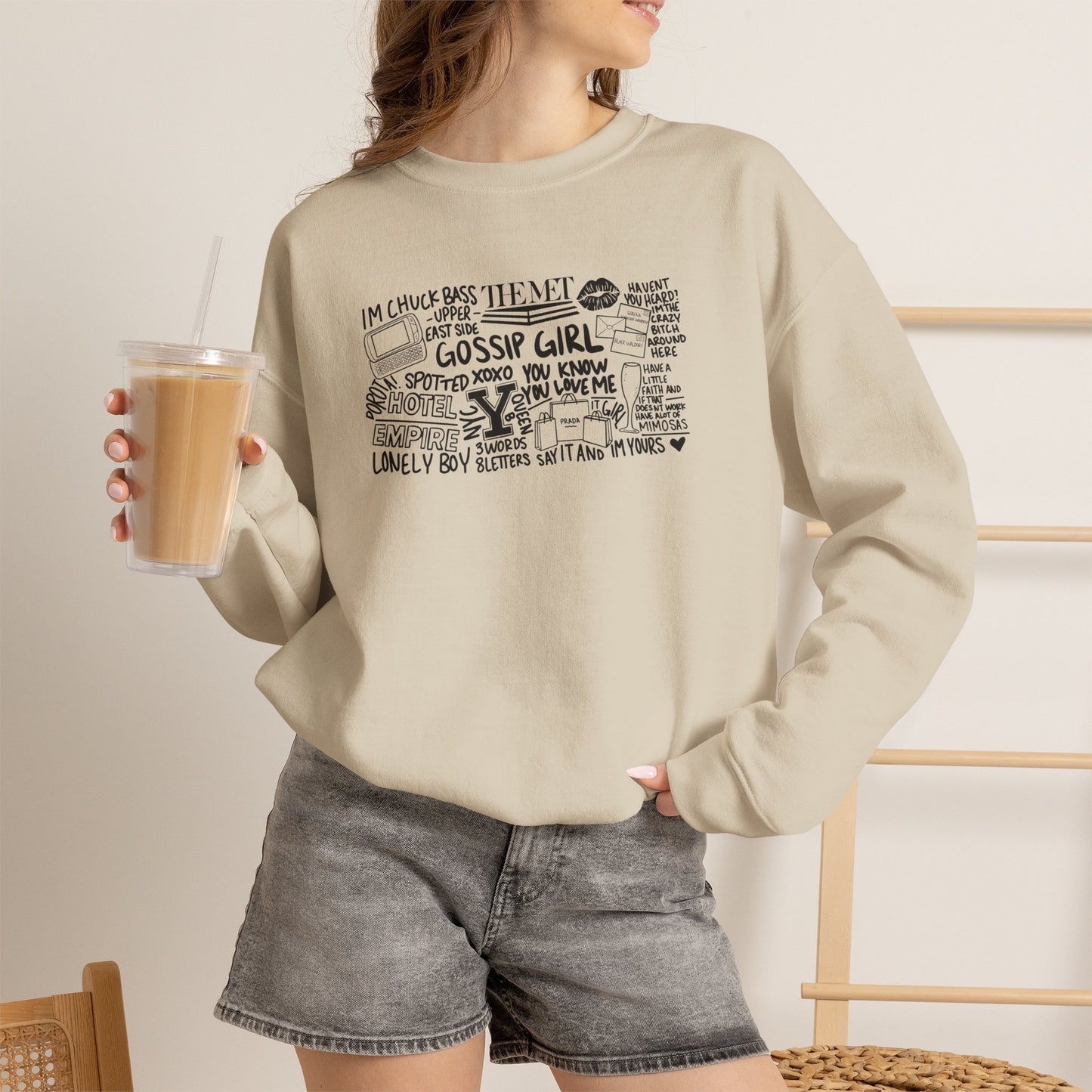 Stylish Gossip Girl Crewneck Sweatshirt-Gossip Girl Vibes