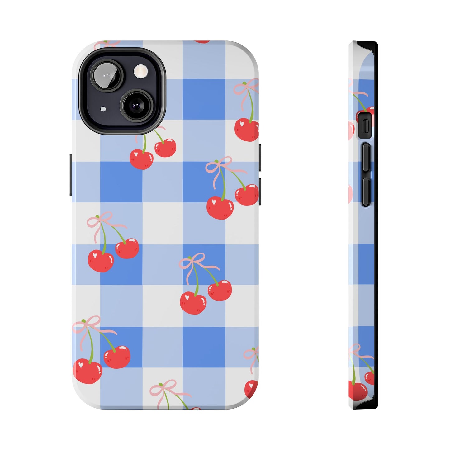 Blue Checkered Cherry Phone Case
