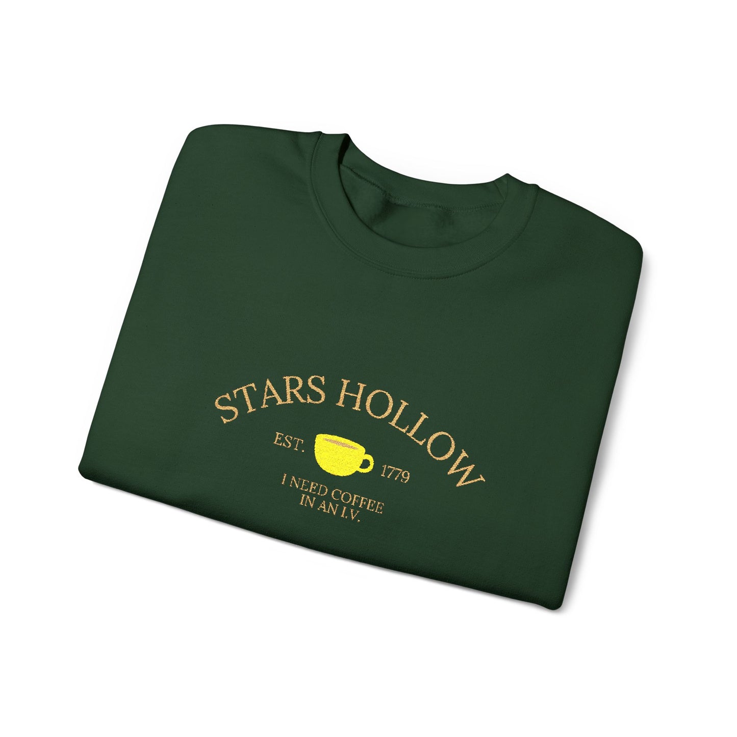 Stars Hollow Coffee Embroidered Crewneck  Sweatshirt-Gilmore Girls