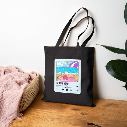 Beach Read Playlist Tote- Blue Design