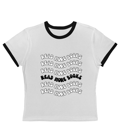 Read More Books Retro Ringer Tee-Black