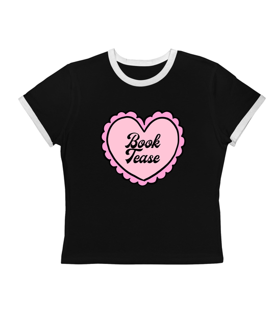 Book Tease Ringer Tee-Vintage Cropped Top