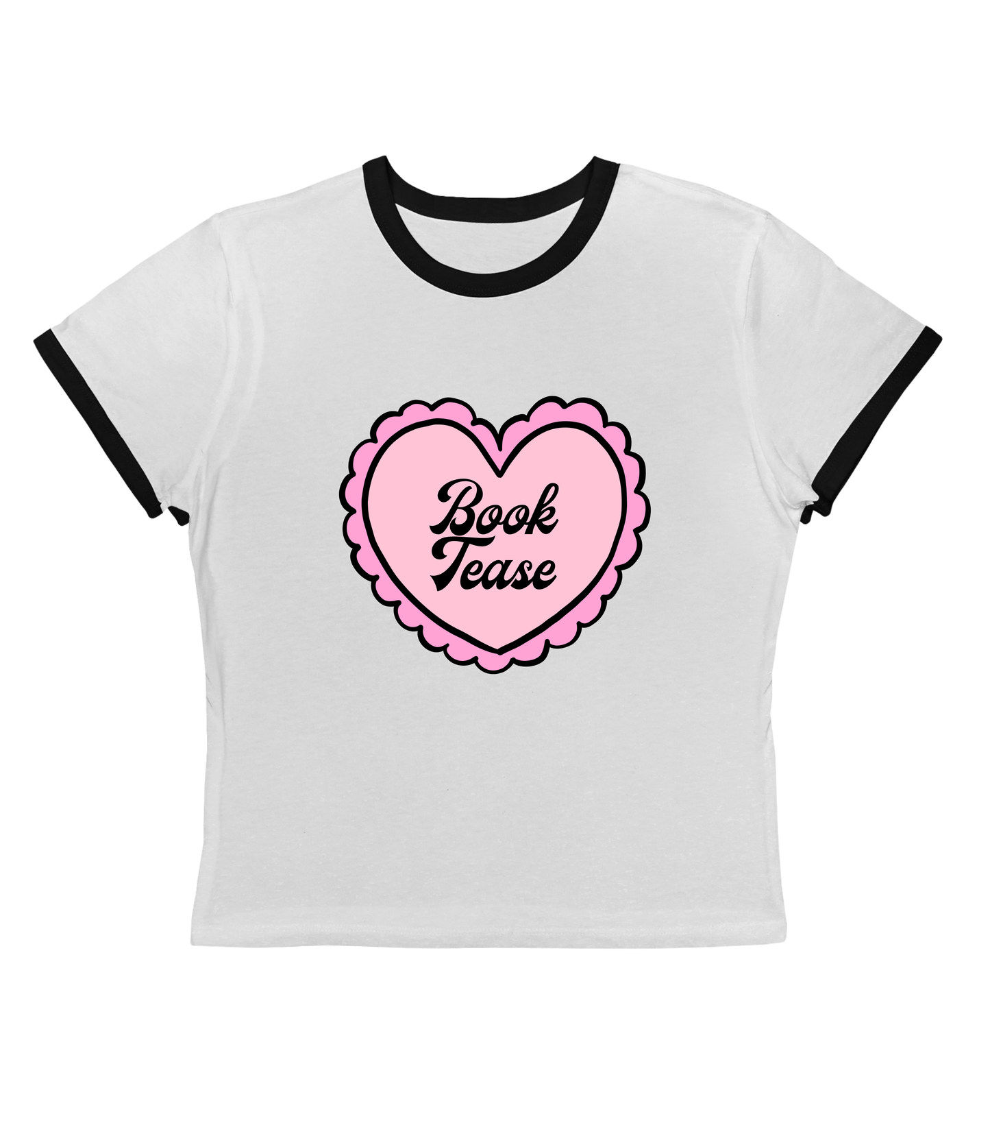 Book Tease Ringer Tee-Vintage Cropped Top