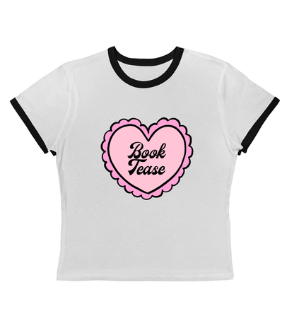 Book Tease Ringer Tee-Vintage Cropped Top
