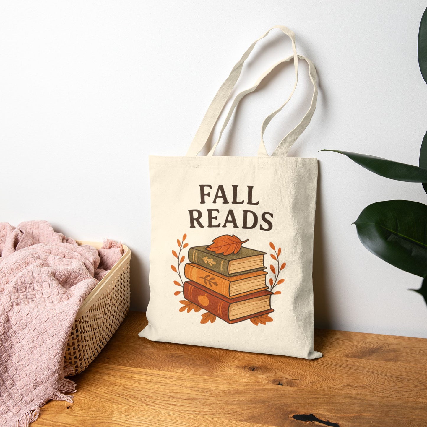Fall Reads Canvas Tote-Autumn Tote Bag