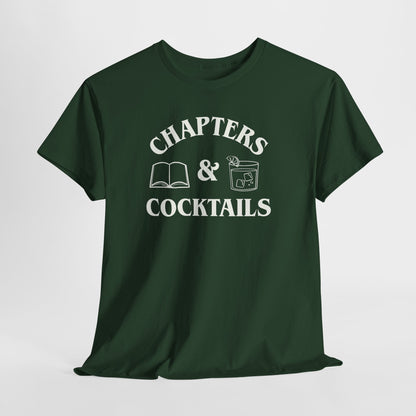 Chapters & Cocktails Heavy Cotton Tee-Bookish Tee