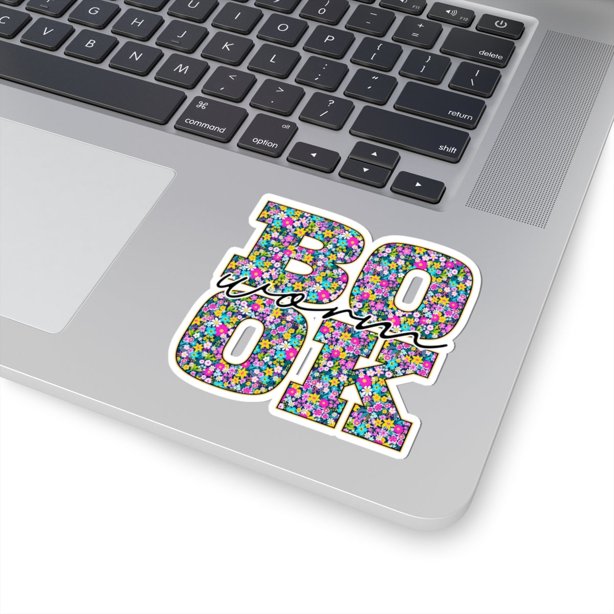 Floral Book Worm Sticker