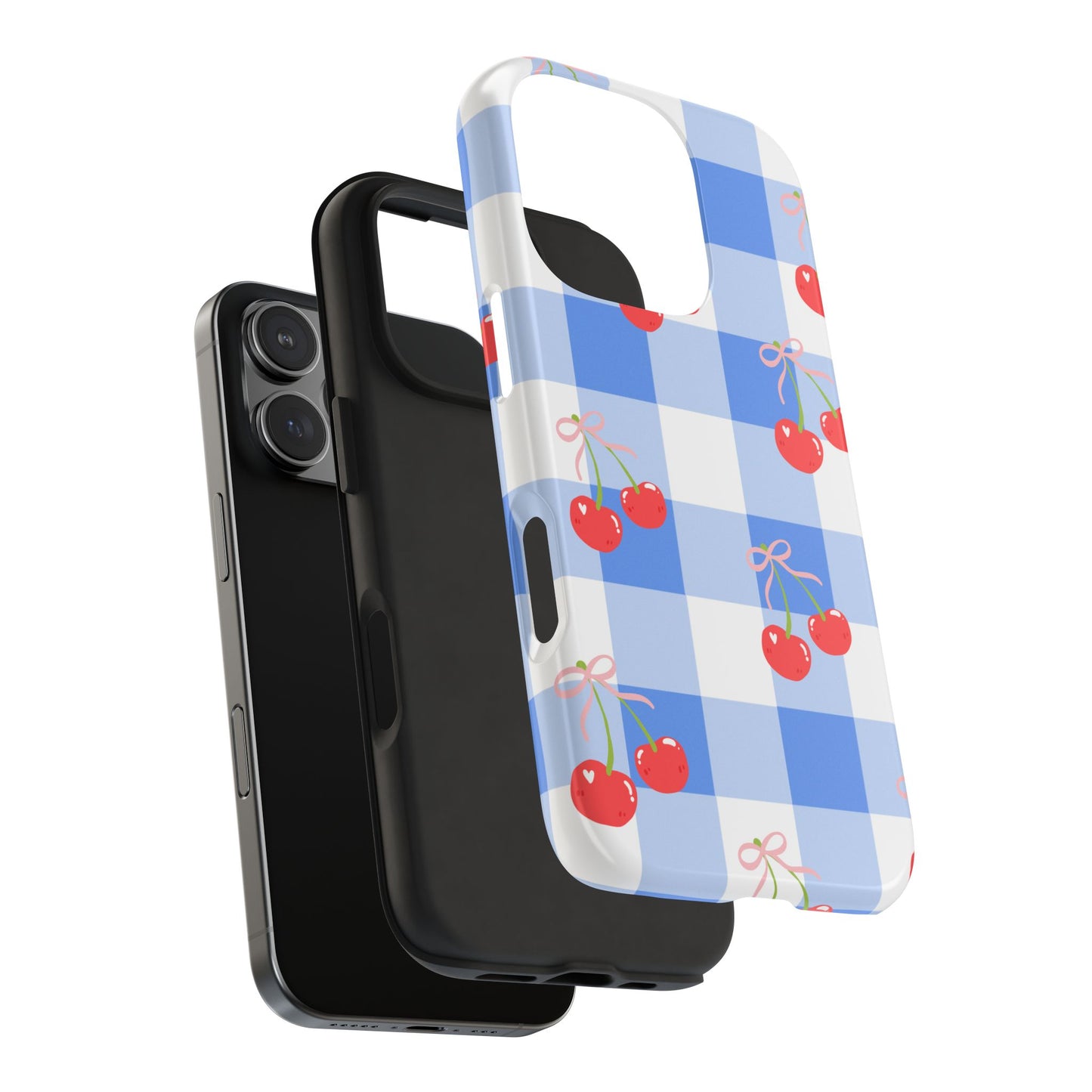 Blue Checkered Cherry Phone Case