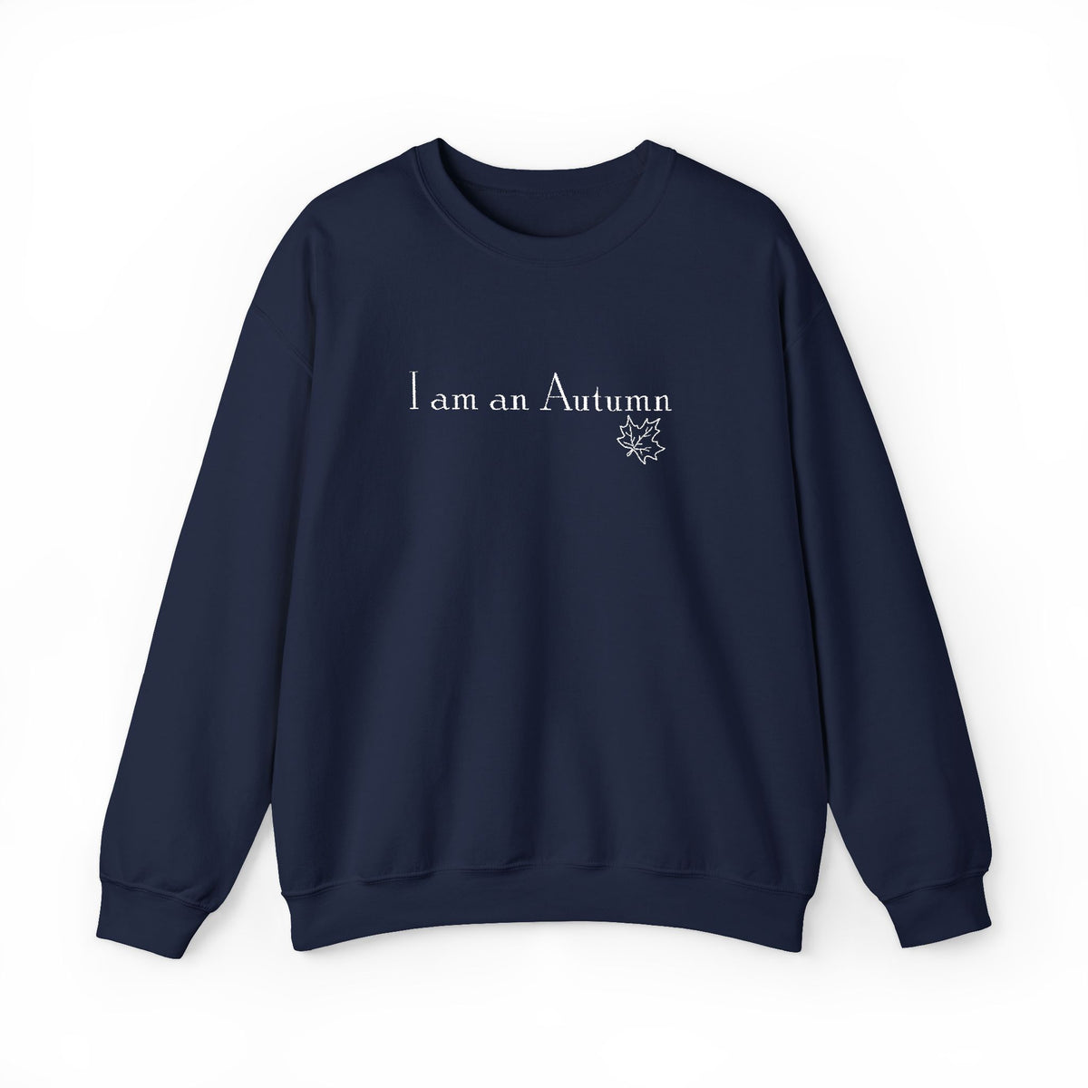 I Am an Autumn Embroidered Crewneck Sweatshirt White🍂