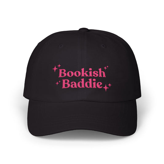 Bookish Baddie Embroidered Baseball Cap-Pink