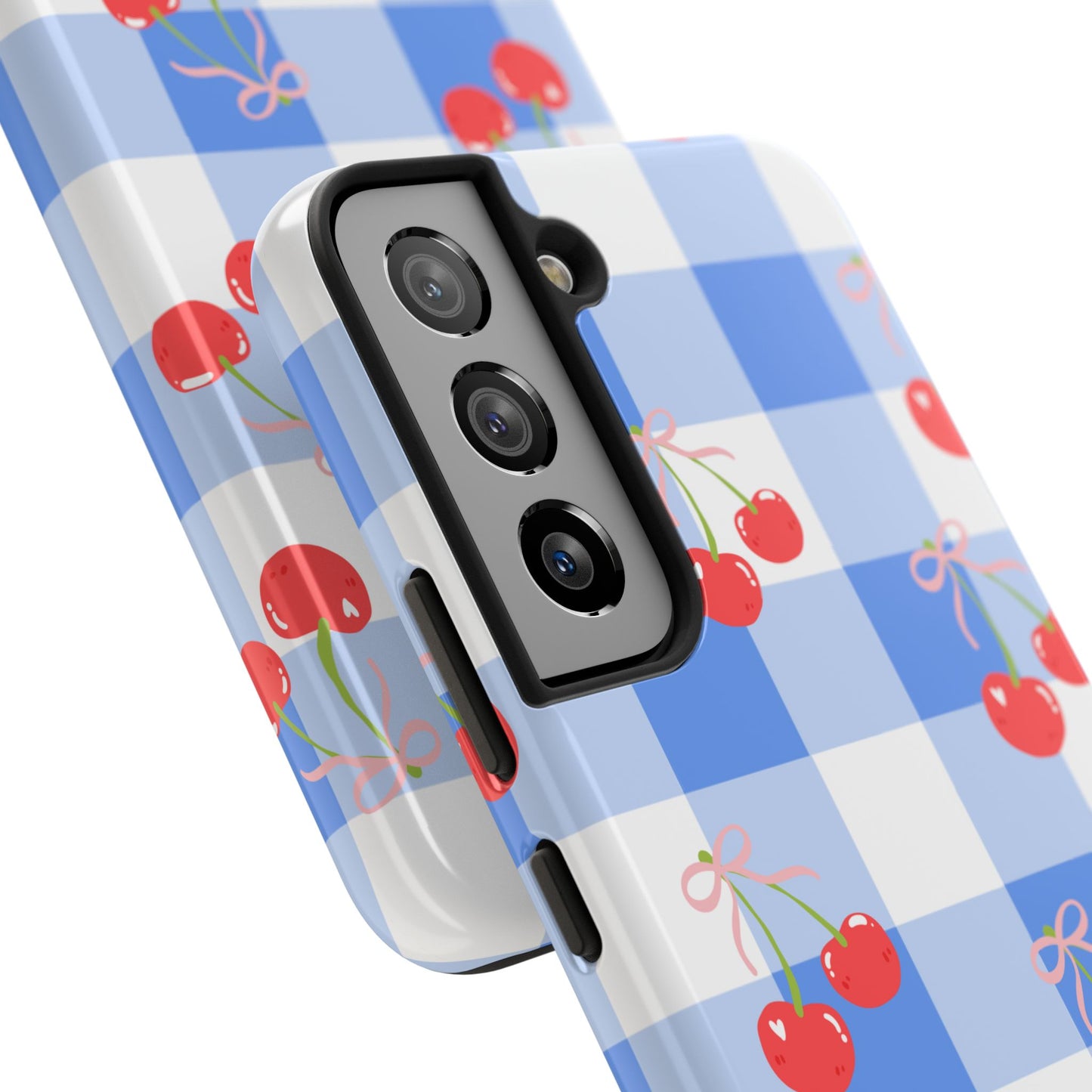Blue Checkered Cherry Phone Case