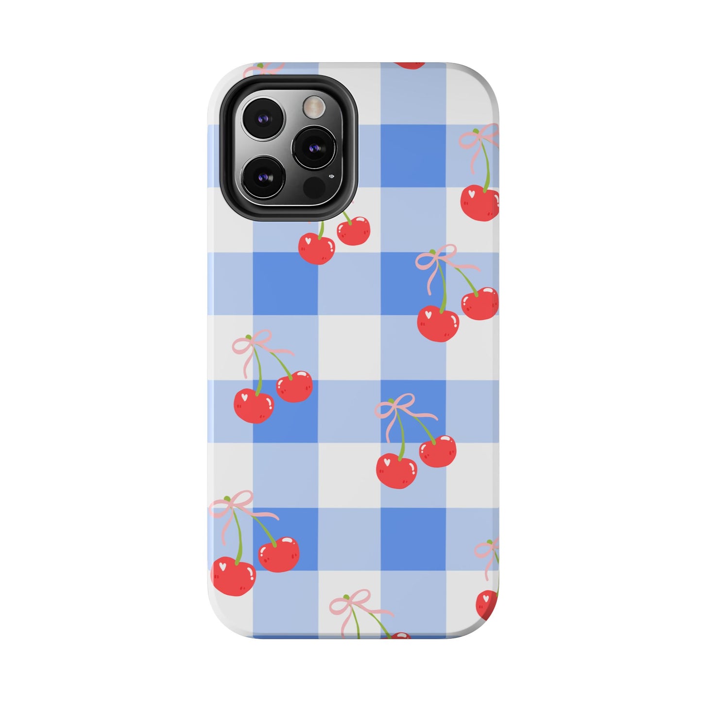 Blue Checkered Cherry Phone Case