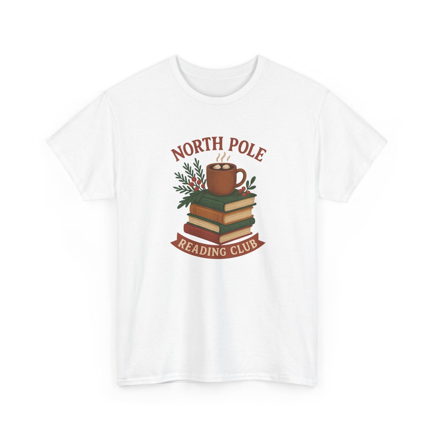 North Pole Reading Club T-Shirt — Cozy Holiday Book Lover Tee