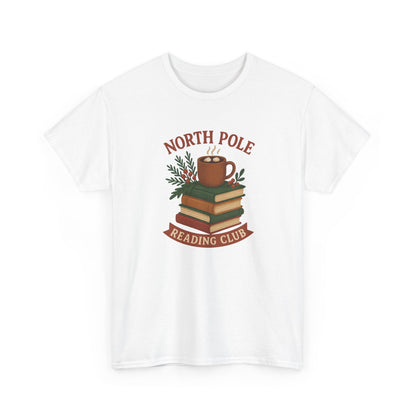 North Pole Reading Club T-Shirt — Cozy Holiday Book Lover Tee