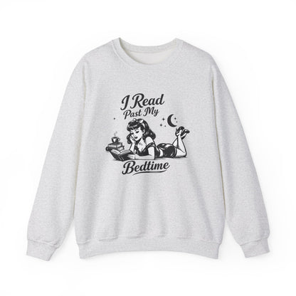 I Read Past My Bedtime Vintage Book Lover Sweatshirt-Bookish Crewneck