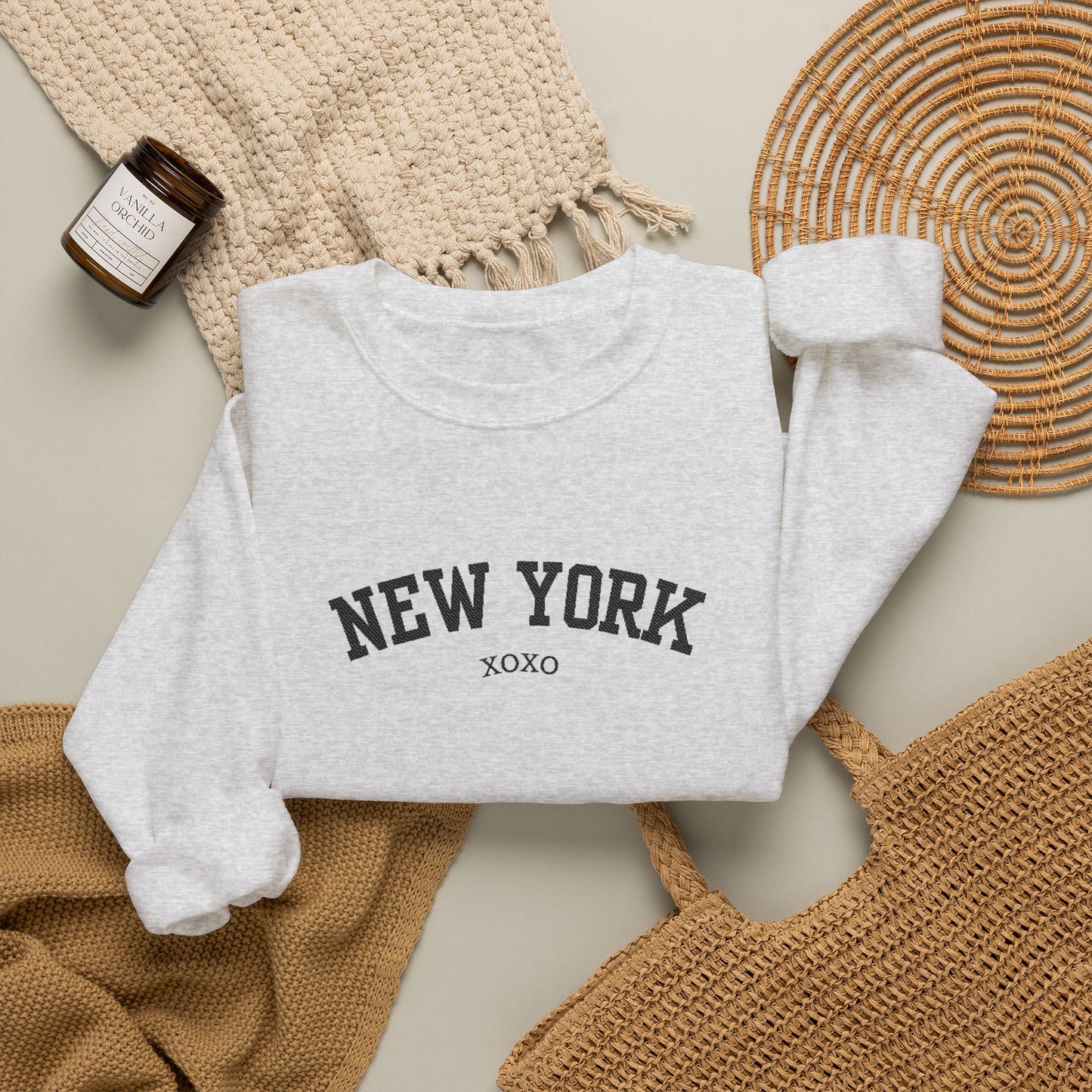 New York XOXO Embroidered Crewneck Sweatshirt-Gossip Girl