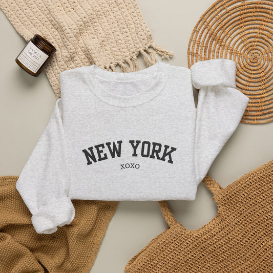 New York XOXO Embroidered Crewneck Sweatshirt-Gossip Girl