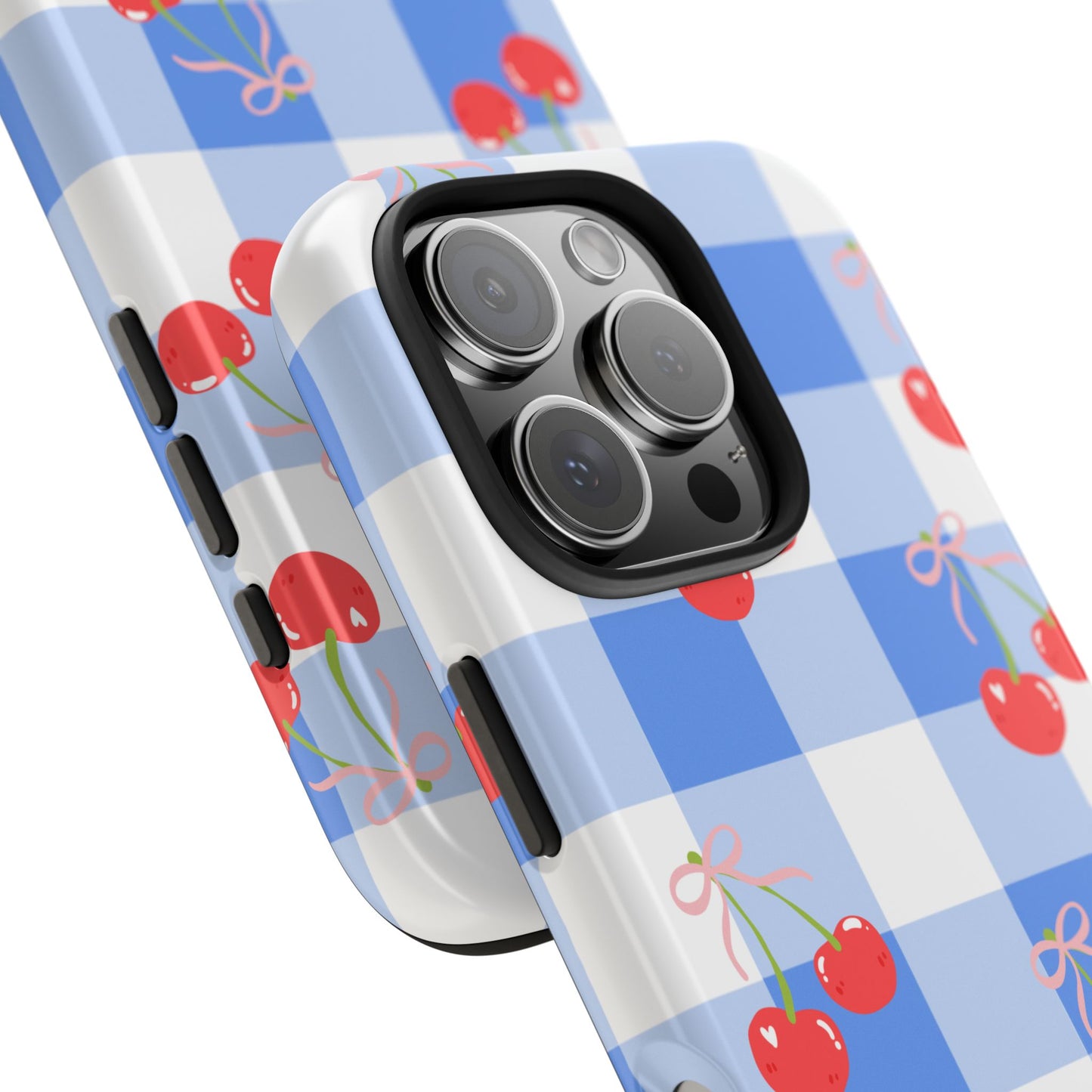 Blue Checkered Cherry Phone Case