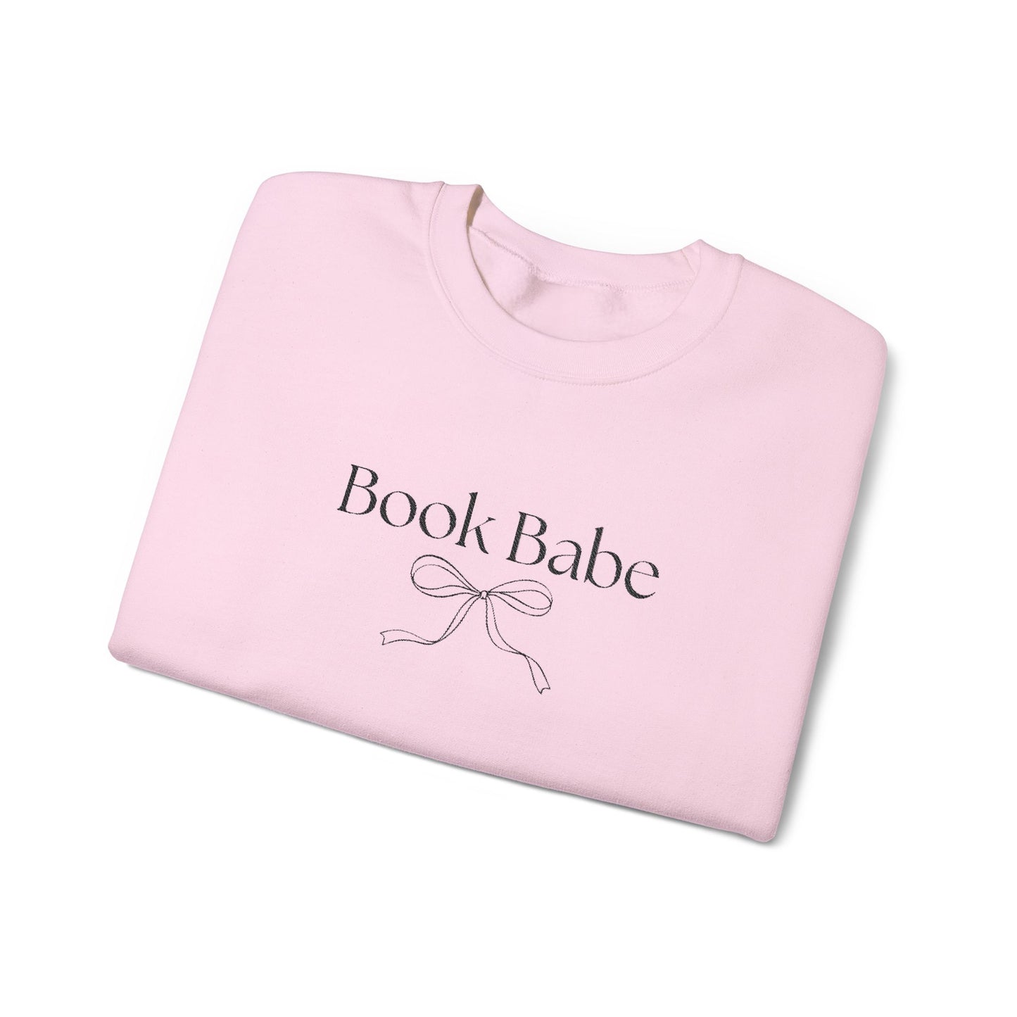 Book Babe Embroidered Crewneck Sweatshirt-Black Font