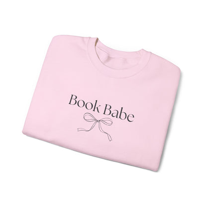 Book Babe Embroidered Crewneck Sweatshirt-Black Font