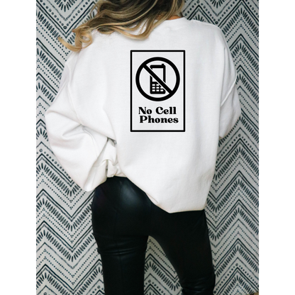 No Cell Phones Crewneck Sweatshirt-Gilmore Girls Luke's Diner