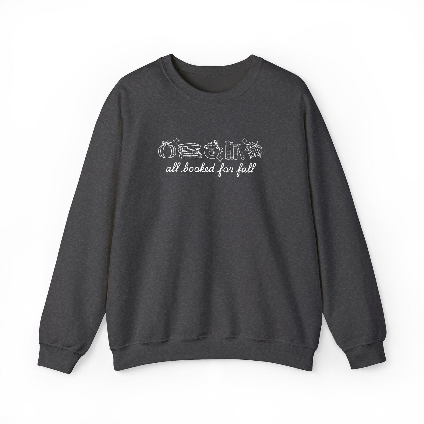 All Booked for Fall Embroidered Crewneck 🍂📚