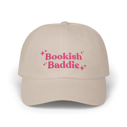 Bookish Baddie Embroidered Baseball Cap-Pink