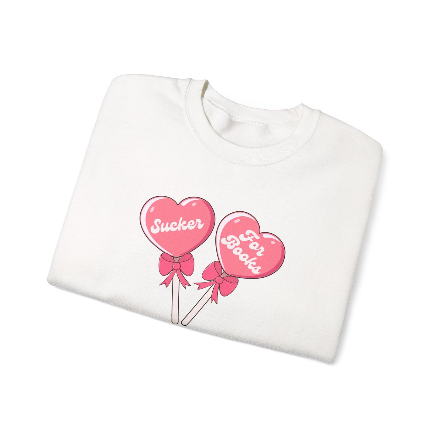 Sucker for Books Crewneck- Valentine Graphic Sweatshirt
