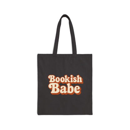 Bookish Babe Canvas Tote Bag — Retro Typography Book Lover Gift