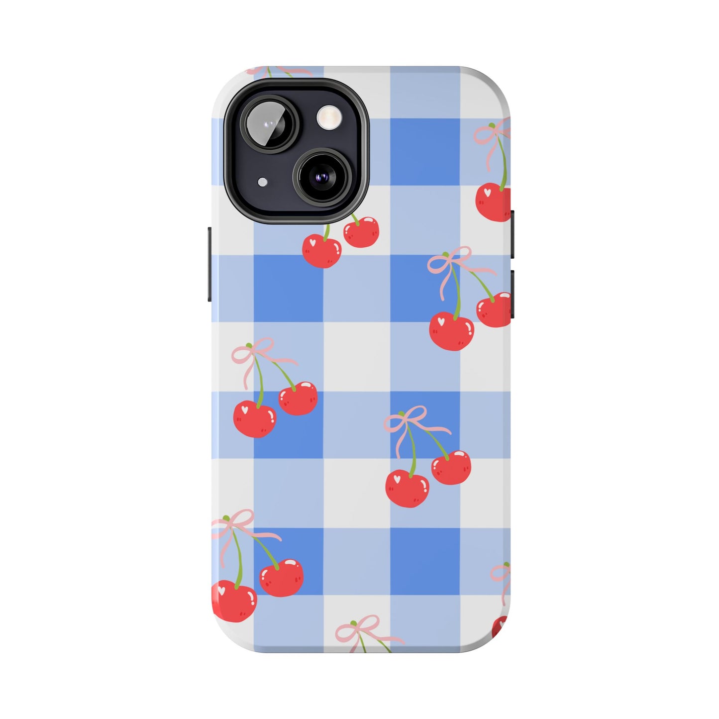 Blue Checkered Cherry Phone Case