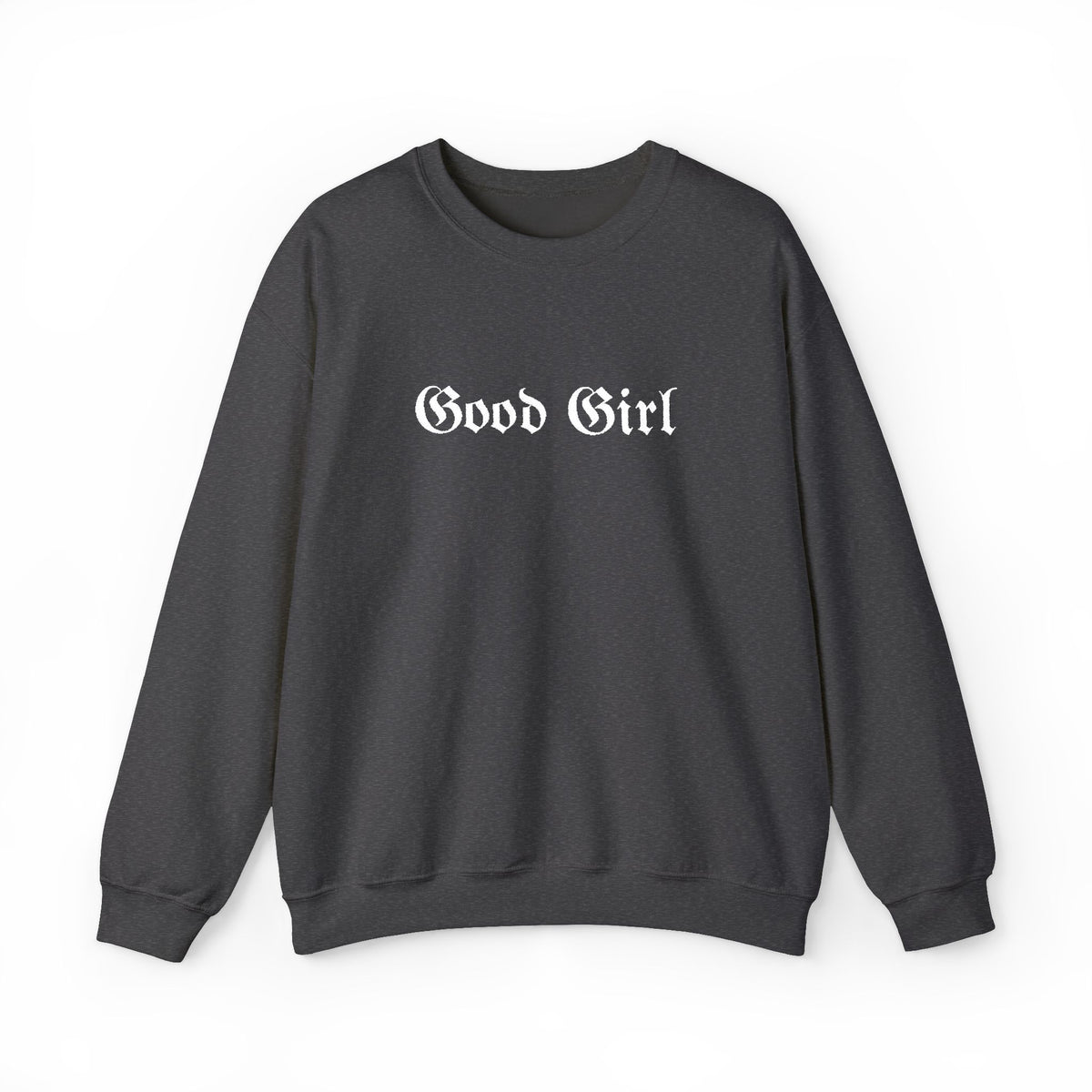 Good Girl Embroidered Crewneck Sweatshirt-White Font