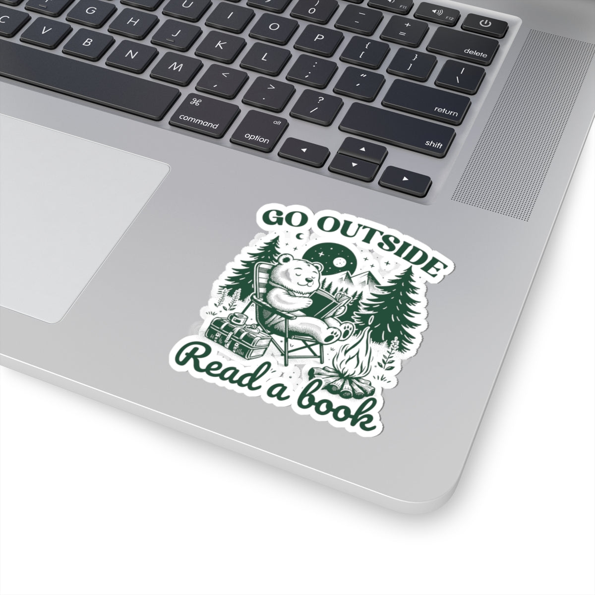 Go Outside, Read a Book Bear Sticker