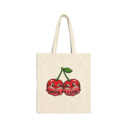 Cute Cherry Book Club Canvas Tote Bag