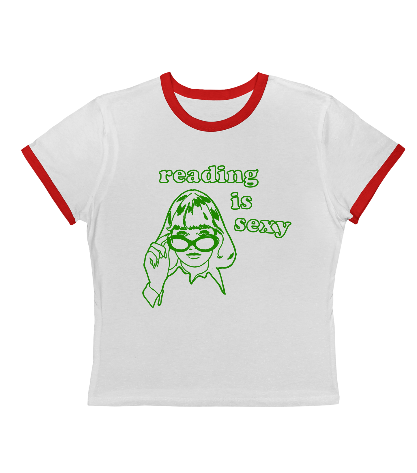 Reading Is Sexy Ringer Tee — Retro Book Lover Women’s Shirt