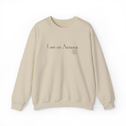 I Am an Autumn Embroidered Crewneck Sweatshirt Black🍂