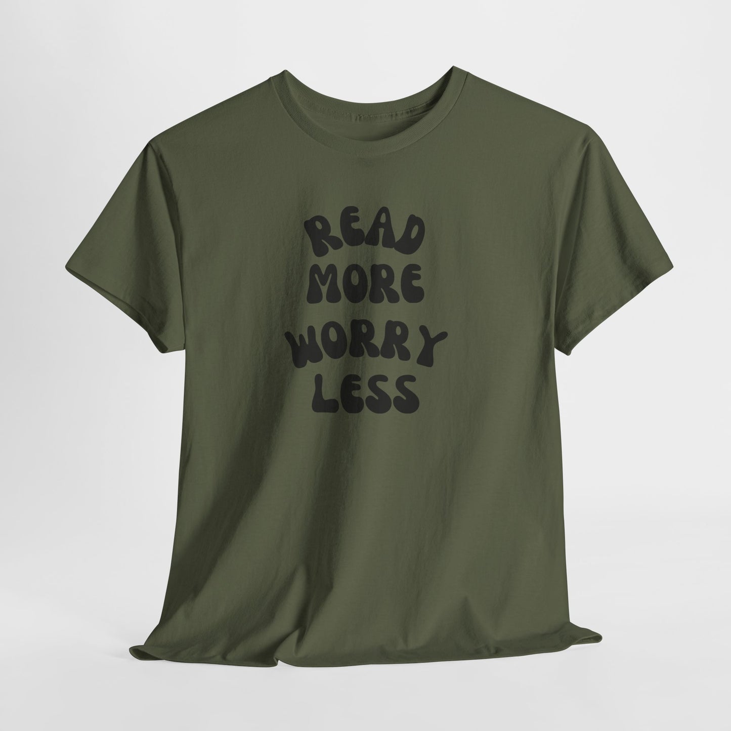 Read More Worry Less Minimalist Reading Tee-Bookish T-Shirt