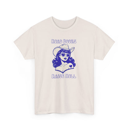 Read Books, Raise Hell T-Shirt — Retro Cowgirl Graphic Tee