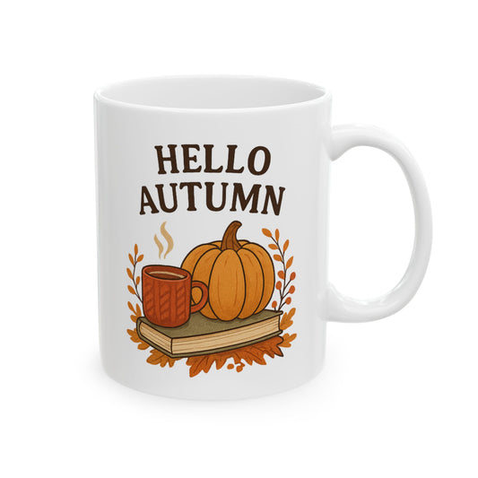 Autumn Inspired Ceramic Mug-Hello Autumn