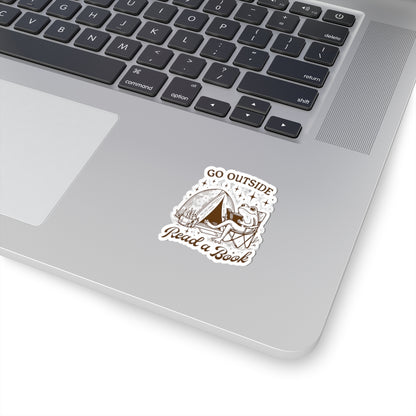 Go Outside, Read a Book Camping Sticker