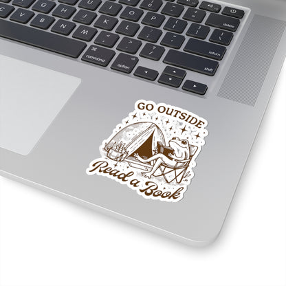 Go Outside, Read a Book Camping Sticker