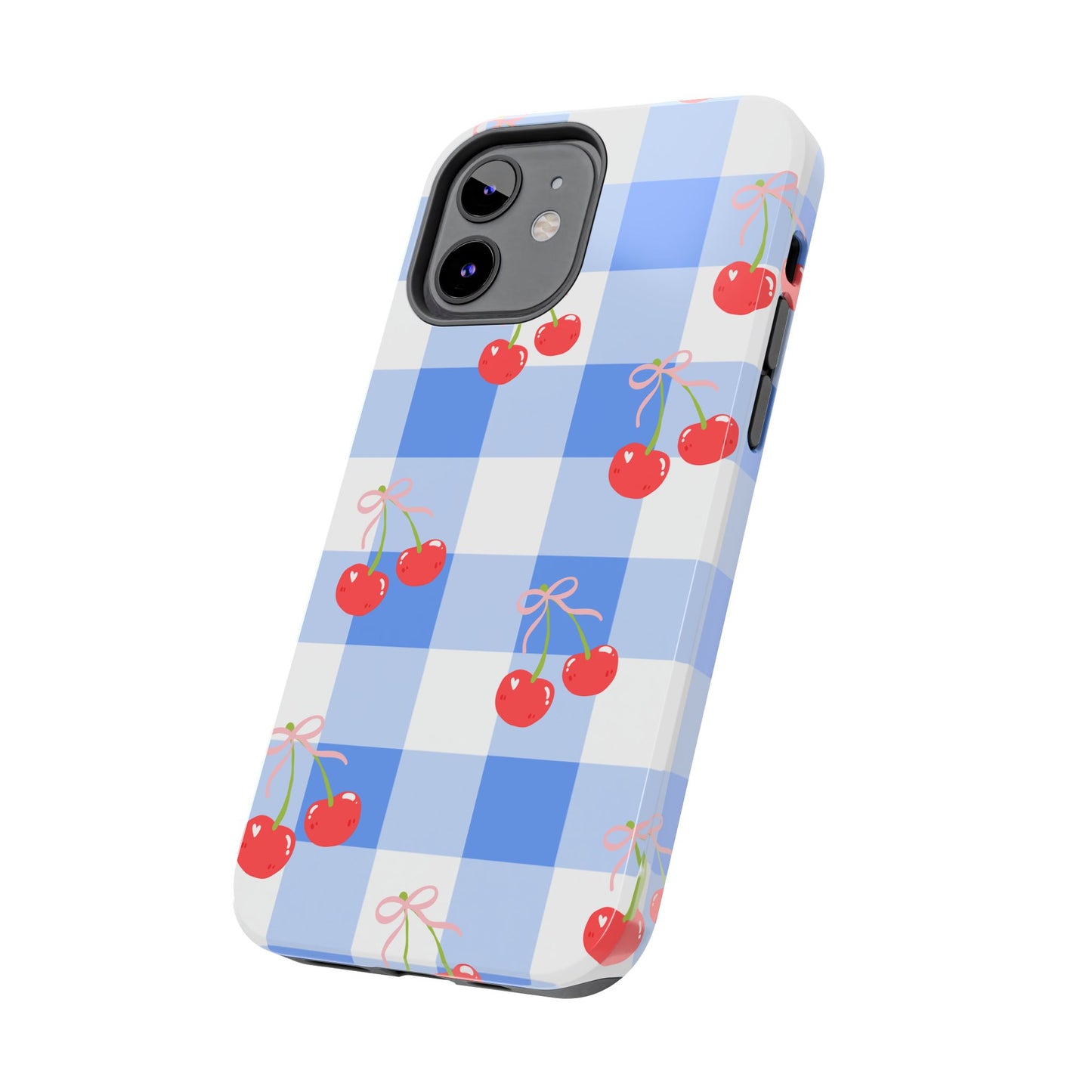 Blue Checkered Cherry Phone Case